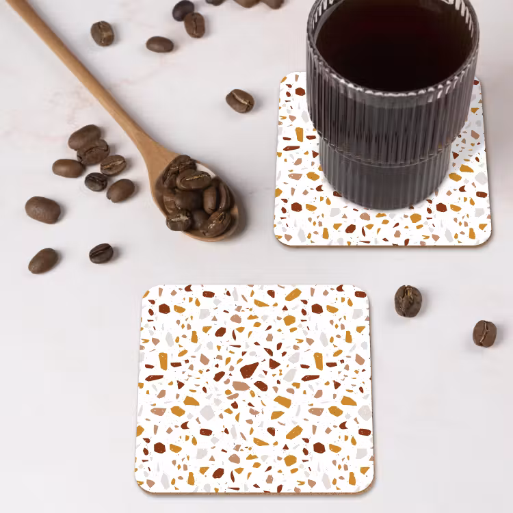 Terrazzo - Patroon - Wit - Urban onderzetter kurk middel 366 -sfeer2
