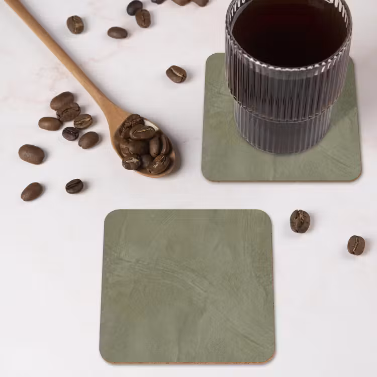 Textuur - Betonlook - Achtergrond - Modern - Groen onderzetter kurk middel -sfeer2