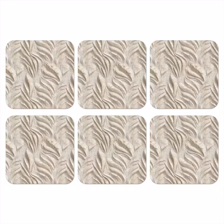 Textuur - Reliëf - Beige onderzetter kurk middel 366 -3d