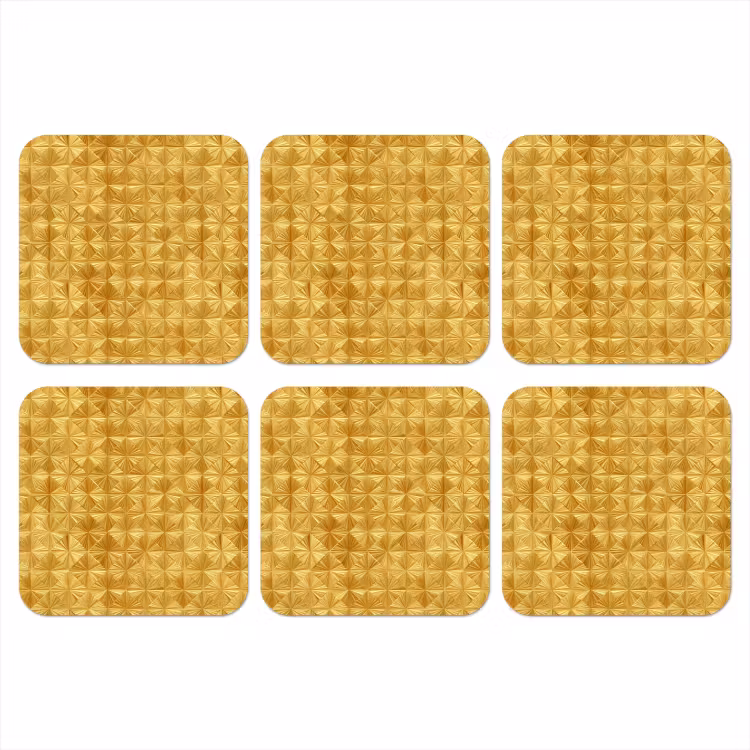Tegels - Geometrisch - Reliëf - Goud onderzetter kurk middel 366 -3d