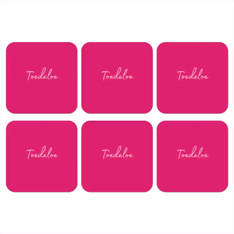 Toedeloe - Roze onderzetter kurk middel -3d