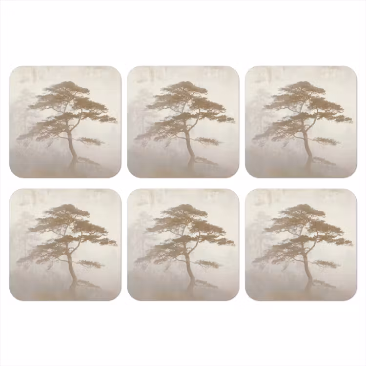 Boom - Oosterse stijl - Landschap onderzetter kurk middel -3d