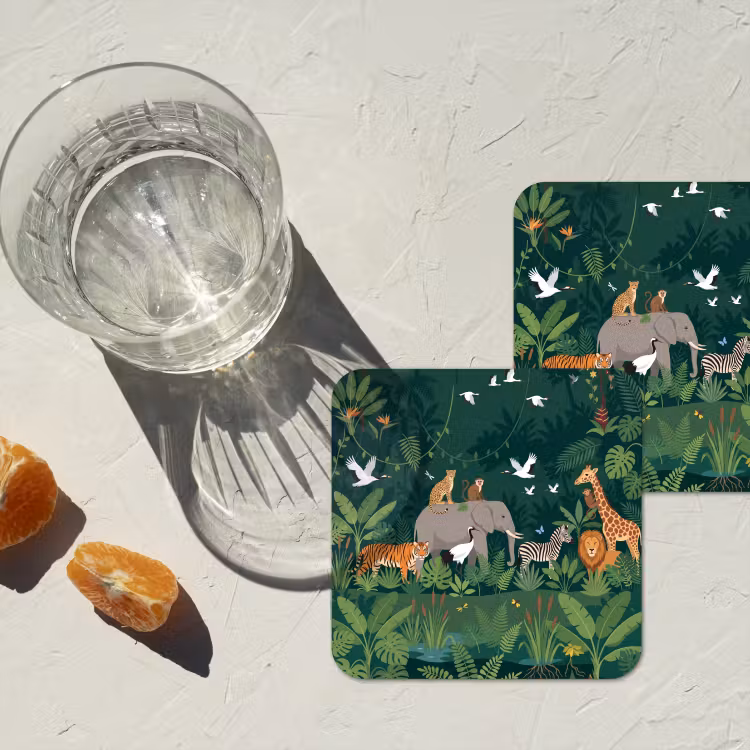 Tropisch - Jungle - Groen onderzetter kurk middel -sfeer4