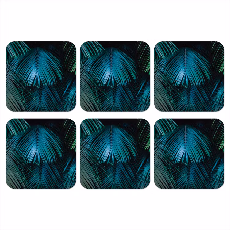 Inductie beschermer - Inductie afdekplaat - Tropical - Jungle - Bladeren - Groen onderzetter kurk middel -3d