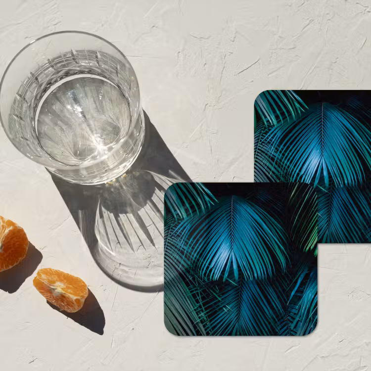 Inductie beschermer - Inductie afdekplaat - Tropical - Jungle - Bladeren - Groen onderzetter kurk middel -sfeer4