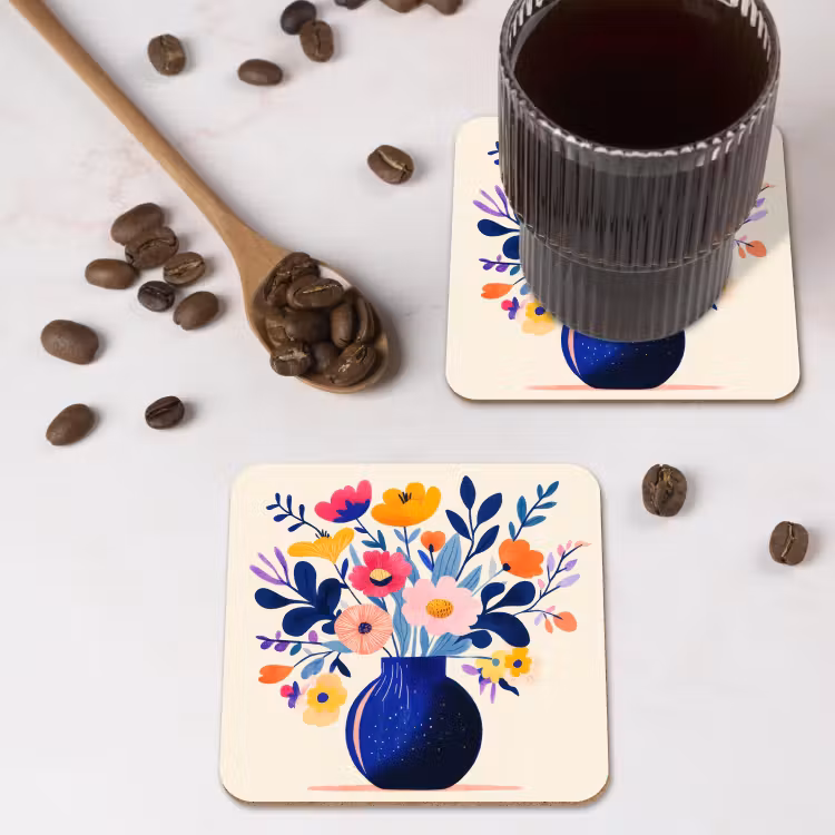 Vaas - Bloemen - Boeket onderzetter kurk middel -sfeer2