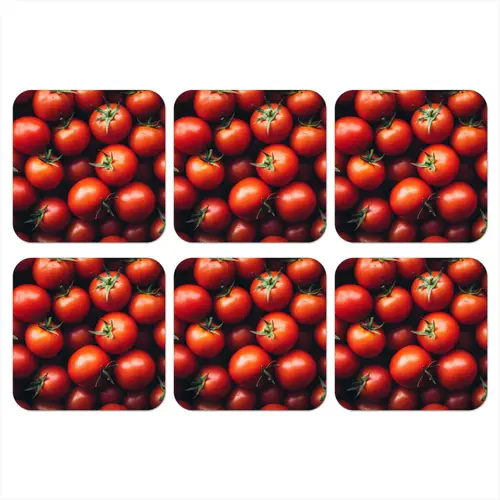 Groente - Rood - Tomaten onderzetter kurk middel -3d