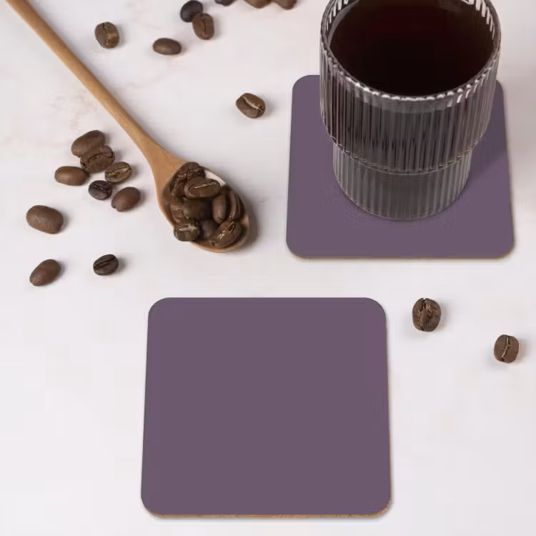 Velvet - Aubergine - Paars onderzetter kurk middel 366 -sfeer2