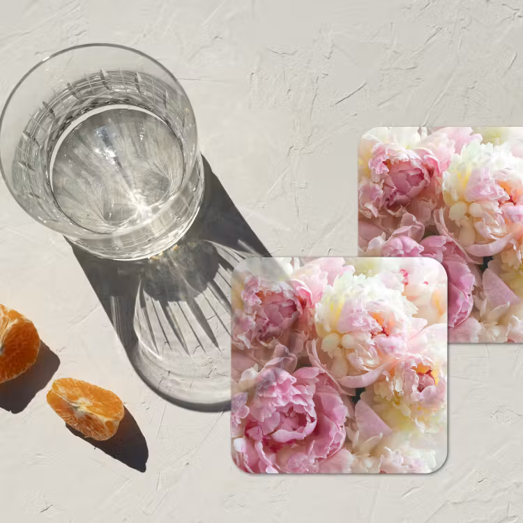 Vintage - Bloemen - Rozen - Natuur onderzetter kurk middel -sfeer4
