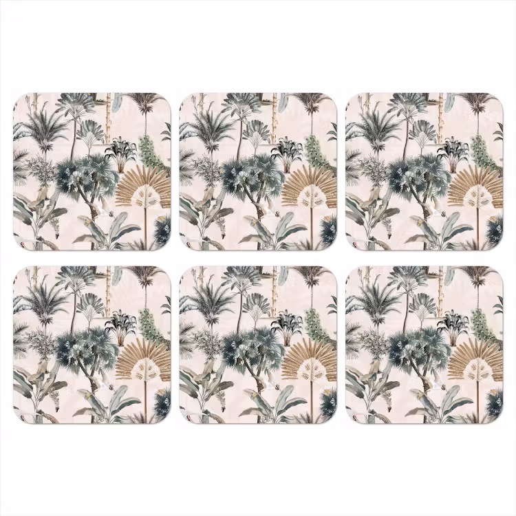 Inductie afdekplaat - Vintage - Jungle - Dieren - Natuur - Inductie beschermer onderzetter kurk middel -3d