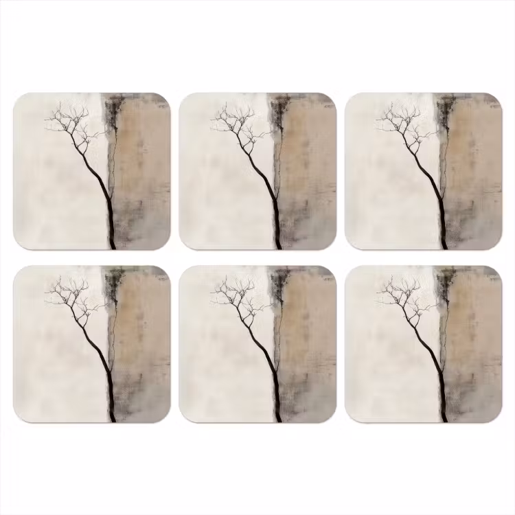 Wabi sabi - Plant - Beige onderzetter kurk middel -3d
