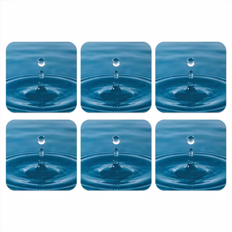 Waterdruppel - Water - Oppervlakte onderzetter kurk middel -3d