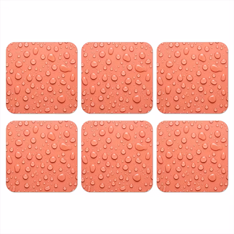 Water - Druppels - Roze onderzetter kurk middel -3d