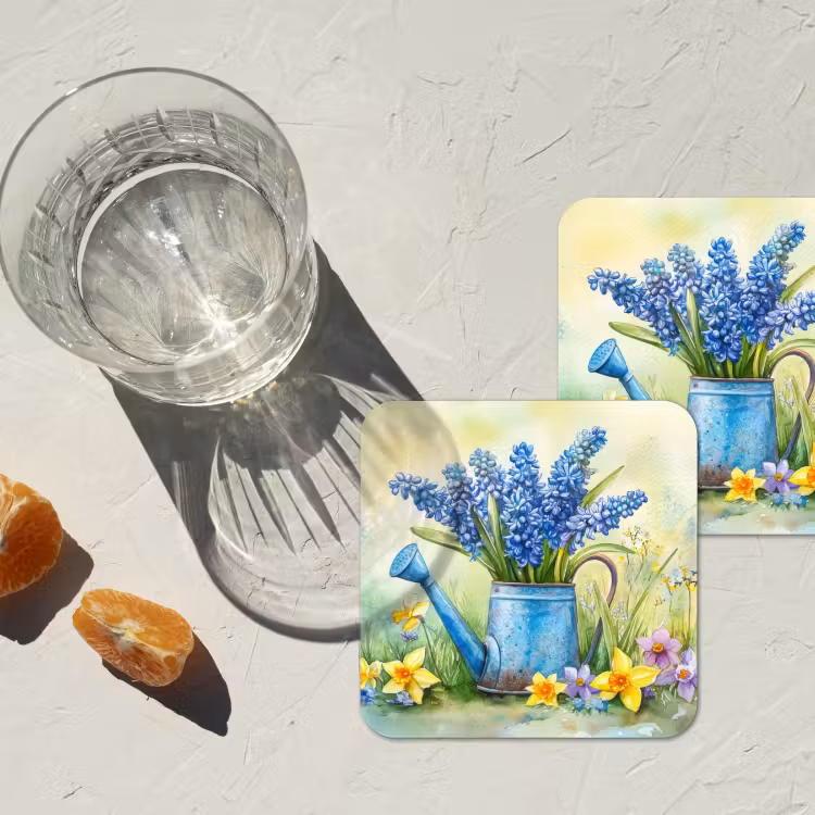 Gieter - Lavendel - Bloesems onderzetter kurk middel -sfeer4