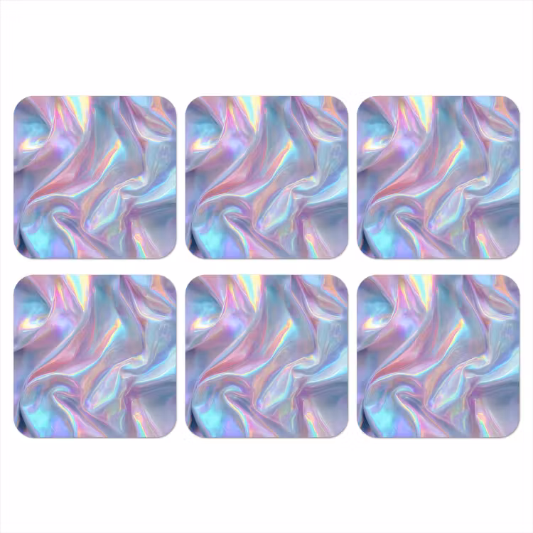 Golvend - Pasteltinten - Glanzend - Stof onderzetter kurk middel -3d