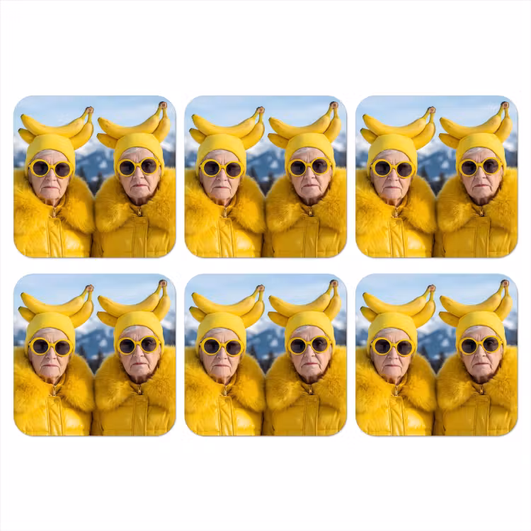 Vrouwen - Bananen - Geel onderzetter kurk middel -3d