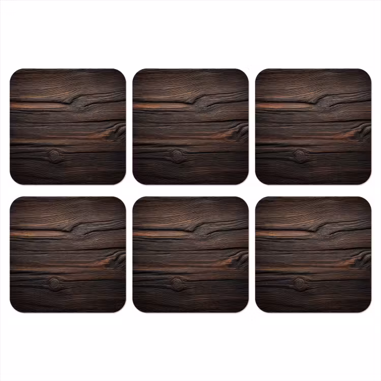 Hout - Grillige nerven onderzetter kurk middel -3d