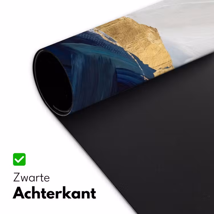 Abstract - Acryl - Blauw - Goud - Elegant Muismat XXL klein -sfeer2