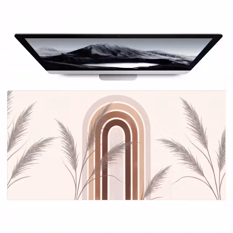 Abstract - Bogen - Plant - Boho - Beige Muismat XXL klein -zzz3d