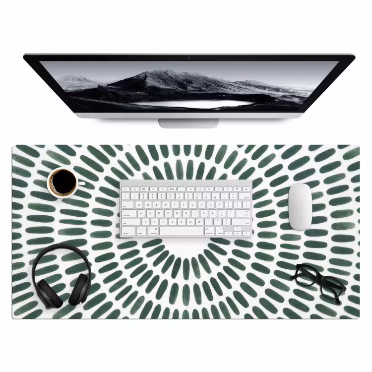 Abstract - Cirkel - Patroon - Modern - Groen Muismat XXL klein -3d