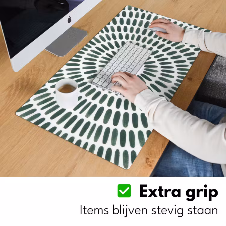 Abstract - Cirkel - Patroon - Modern - Groen Muismat XXL klein -sfeer3