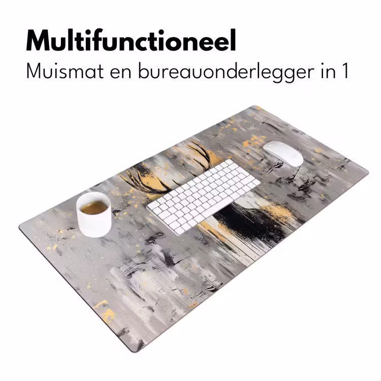 Abstract - Hert - Gewei - Goud Muismat XXL klein -sfeer4