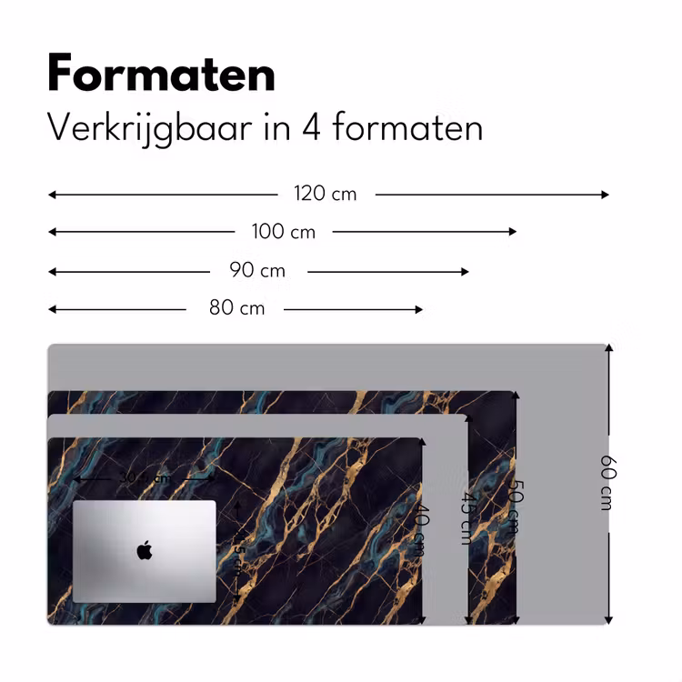 Abstract - Gouden lijnen - Kunst - Modern - Zwart Muismat XXL klein -sfeer5