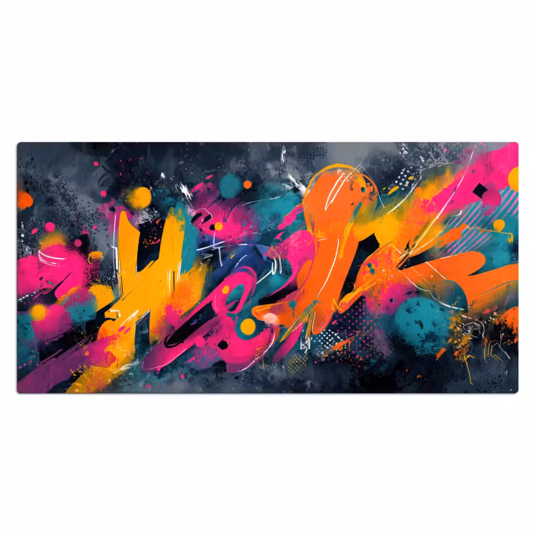 Abstract - Graffiti - Kleurrijk - Verfspatten Muismat XXL klein -3d_leeg