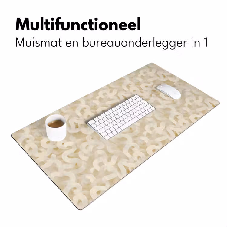 Abstract - Lijnen - Beige Muismat XXL klein 681 -sfeer4