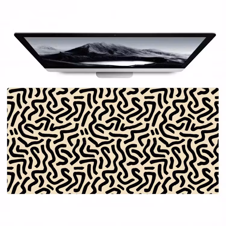 Abstract - Lijnen - Zwart Muismat XXL klein 681 -zzz3d