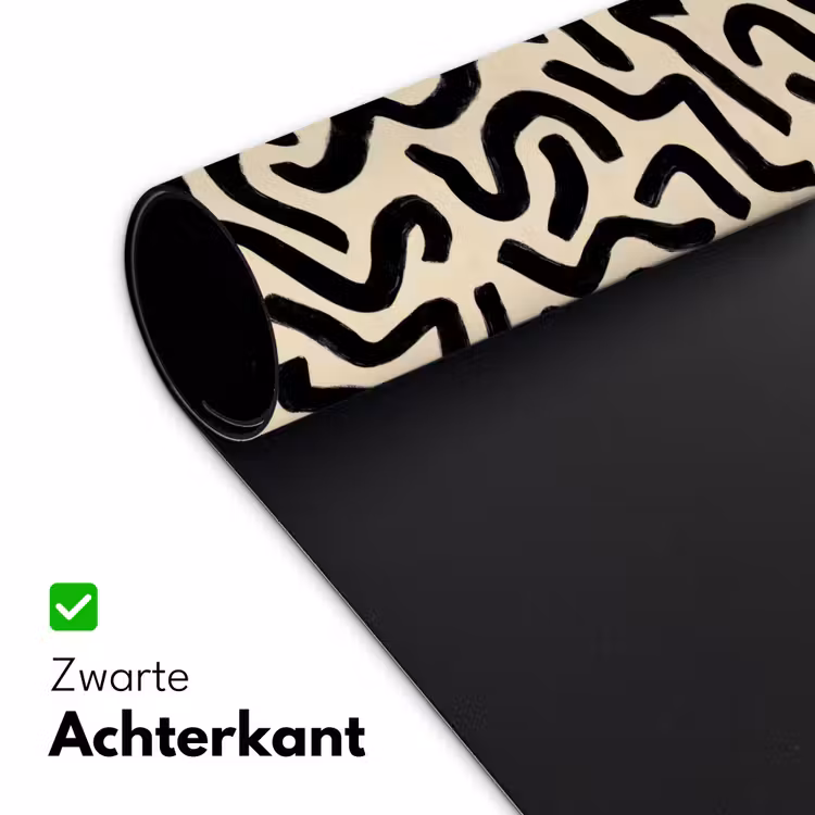 Abstract - Lijnen - Zwart Muismat XXL klein 681 -sfeer2
