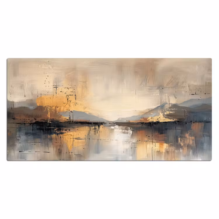 Abstract - Modern - Beige - Aesthetic - Goud Muismat XXL klein -3d_leeg
