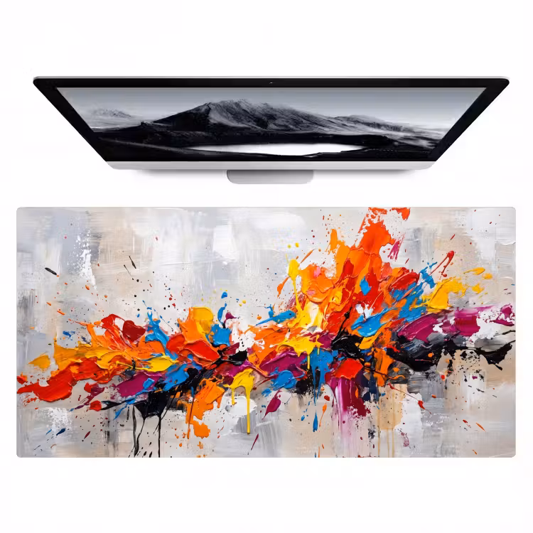 Abstract - Schilderij - Kleurrijk - Dynamisch Muismat XXL klein -zzz3d