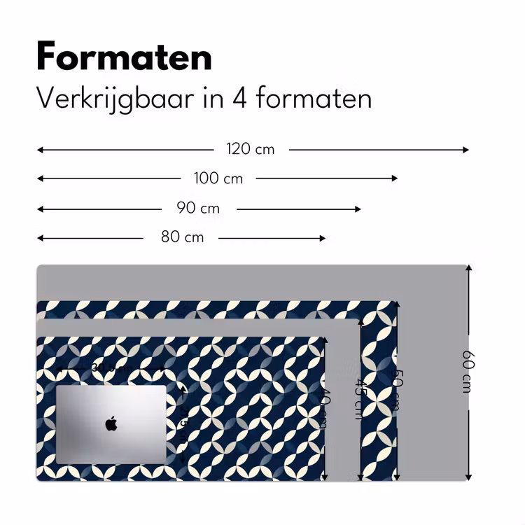 Abstract - Patroon - Blauw Muismat XXL klein 681 -sfeer5