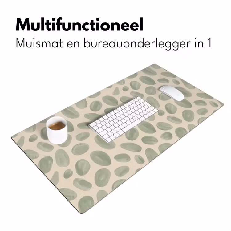 Abstract - Patroon - Organisch - Groen - Modern Muismat XXL klein -sfeer4
