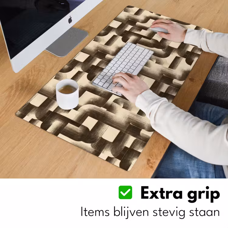 Abstract - Retro - Zwart Muismat XXL klein 681 -sfeer3