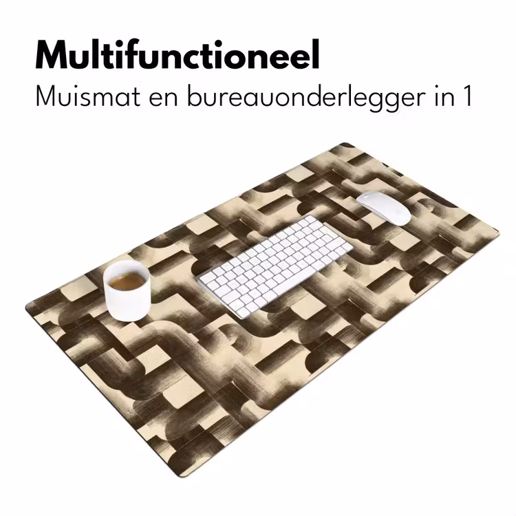 Abstract - Retro - Zwart Muismat XXL klein 681 -sfeer4
