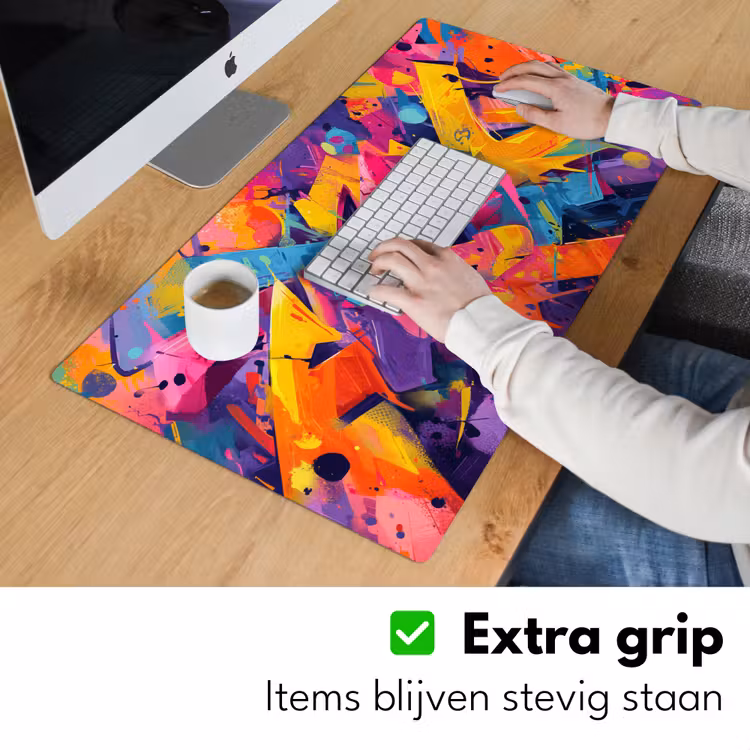 Abstract - Vormen - Kleurrijk Muismat XXL klein -sfeer3