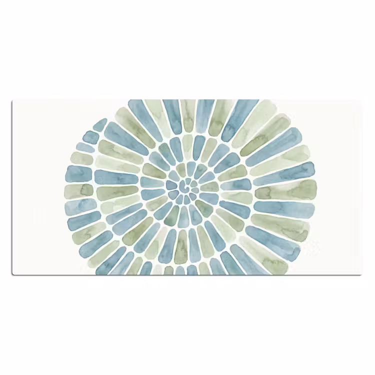 Abstract - Spiraal - Patroon - Modern - Blauw-Groen Muismat XXL klein -3d_leeg