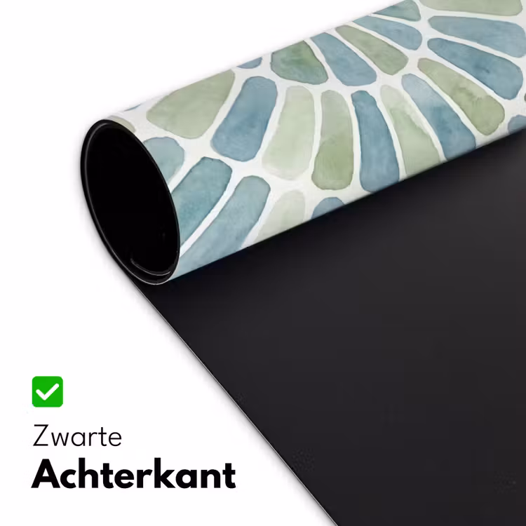 Abstract - Spiraal - Patroon - Modern - Blauw-Groen Muismat XXL klein -sfeer2