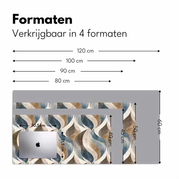 Abstract - Golven - Kleurrijk Muismat XXL klein 681 -sfeer5