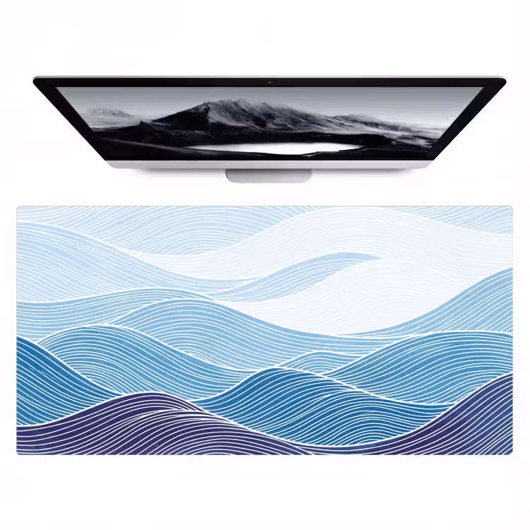 Abstract - Golven - Patroon - Blauw - Modern Muismat XXL klein -zzz3d