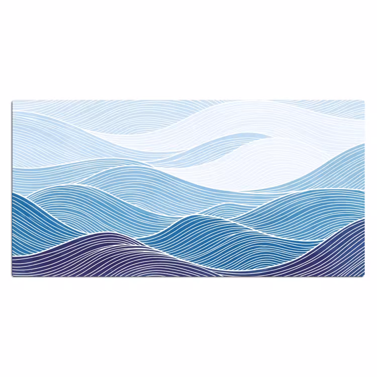 Abstract - Golven - Patroon - Blauw - Modern Muismat XXL klein -3d_leeg