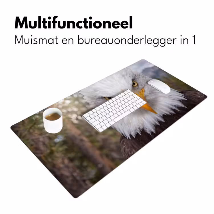 Amerikaans - Zeearend - Portret - Geel Muismat XXL klein -sfeer4