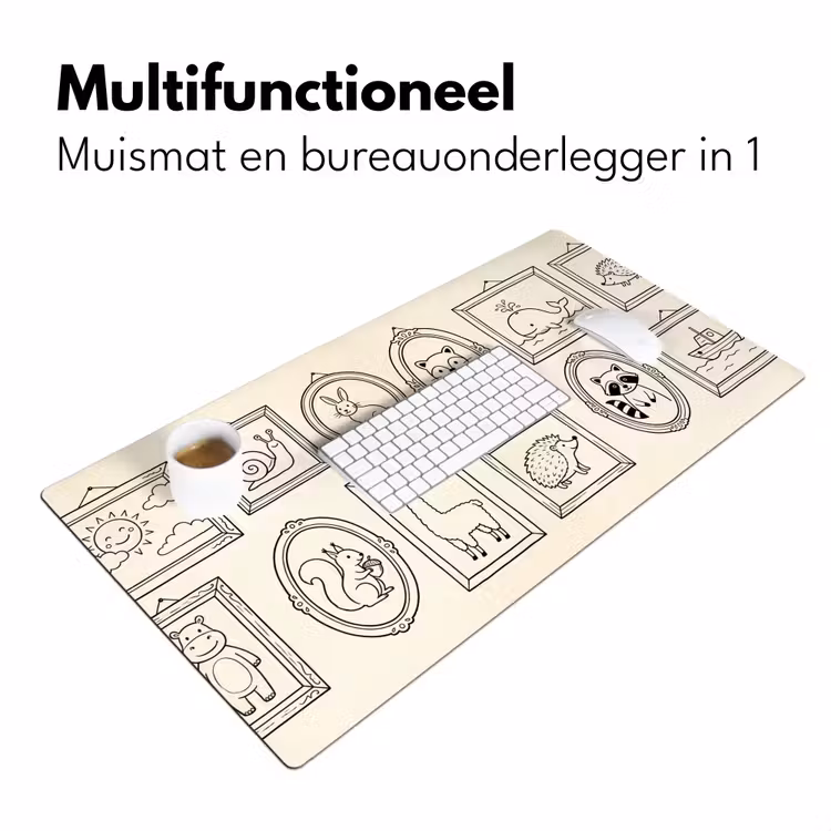 Dieren - Illustratie - Lijsten - Galerij - Speels Muismat XXL klein -sfeer4