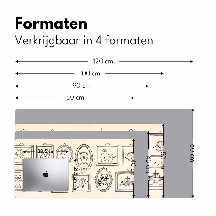 Dieren - Illustratie - Lijsten - Galerij - Speels Muismat XXL klein -sfeer5