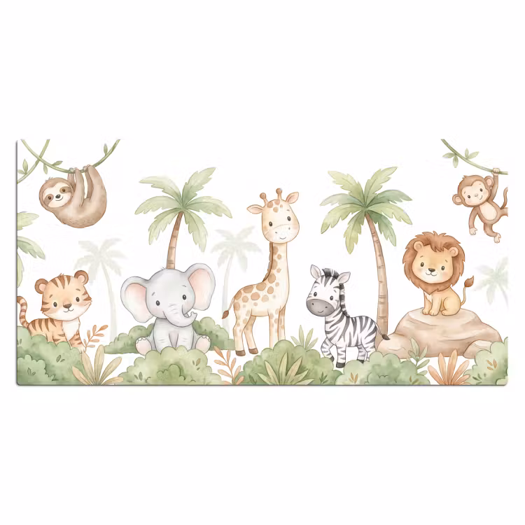 Dieren - Jungle - Pastel Muismat XXL klein -3d_leeg