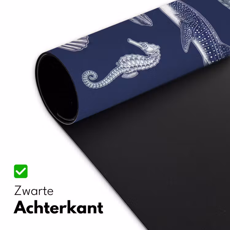 Dieren - Zeeleven - Oceaan - Graveren - Blauw Muismat XXL klein -sfeer2
