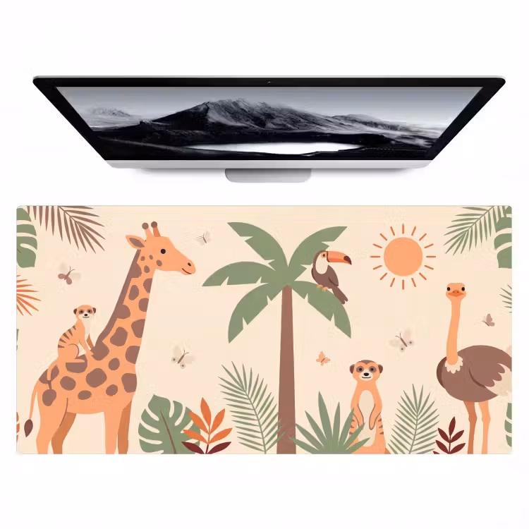 Dieren - Tropisch - Safari - Kleurrijk Muismat XXL klein -zzz3d