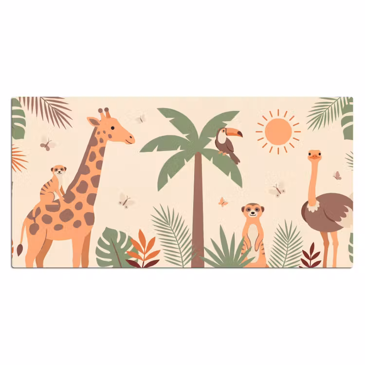 Dieren - Tropisch - Safari - Kleurrijk Muismat XXL klein -3d_leeg